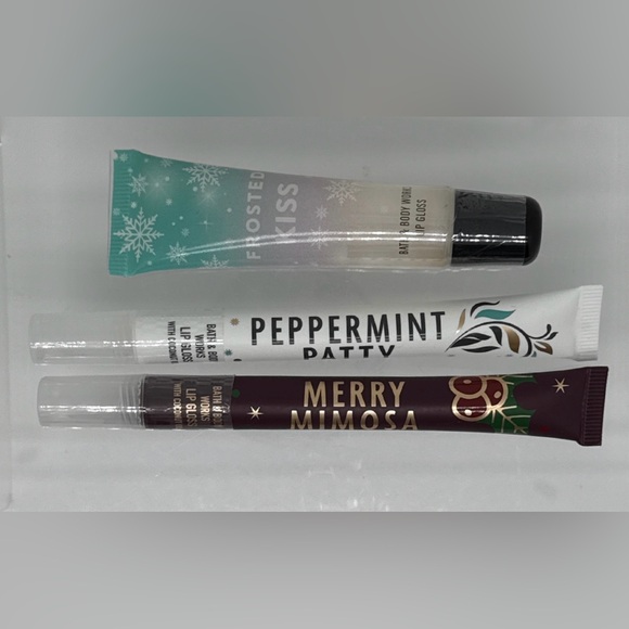 Bath & Body Works Frosted Kiss, Peppermint Patty, Merry Mimosa Lip Gloss Set NWT - Picture 1 of 7
